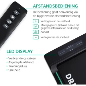 Dreaver loopband S340 review - afstandsbediening en duidelijke display